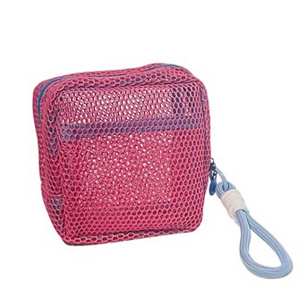 Women's Mesh Cosmetic Bag with Wrist Strap-Small Travel Organizer Pouch
