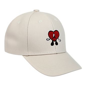 Women's Embroidered Heart Design Adjustable Baseball Cap