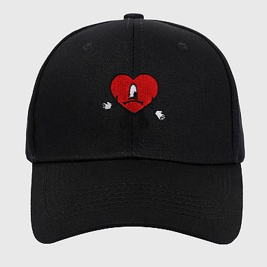 Women's Embroidered Heart Design Adjustable Baseball Cap