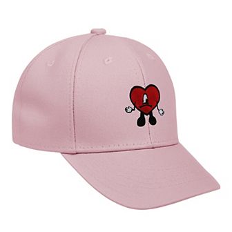 Women's Embroidered Heart Design Adjustable Baseball Cap