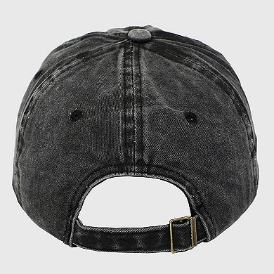 Women's Vintage Washed Denim Baseball Cap with Cherry Embroidery