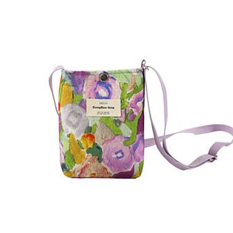 Women's Floral Canvas Crossbody Bag-Colorful Artistic Shoulder Purse