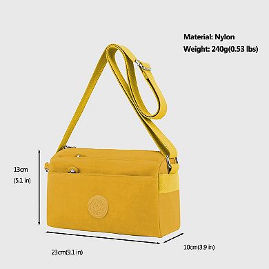 Women's Lightweight Nylon Crossbody Bag-Compact Travel Shoulder Purse
