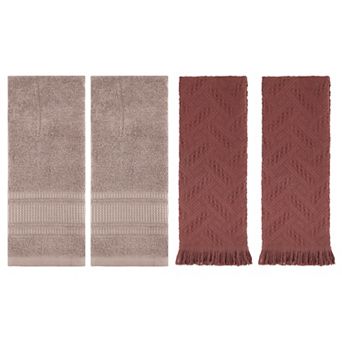 Cotton Hand Towel Set of 4, Soft Absorbent Hand Towels for Bathroom, Hand, Face 13"x29"