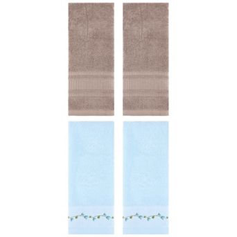 4 pc Hand Towels for Bathroom, Soft Absorbent Decorative Towel for Kitchen, Spa and Gym 13"x29"