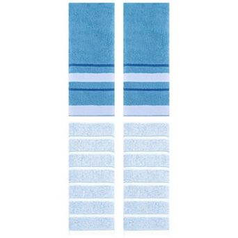 4 pc Striped Bathroom Hand Towels, 13"x29" Absorbent Soft Hand Towel for Kitchen, Spa, Gym