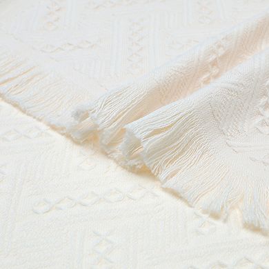 4Pcs acquard Pattern Boho Decorative Hand Towels, Cotton Absorbent Soft Bathroom Towel Set 13"x29"