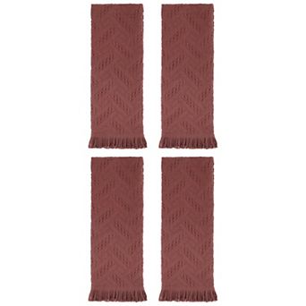 4 pc acquard Pattern Boho Decorative Hand Towels, Cotton Absorbent Soft Bathroom Towel Set 13"x29"