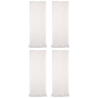 4 pc acquard Pattern Boho Decorative Hand Towels, Cotton Absorbent Soft Bathroom Towel Set 13"x29"
