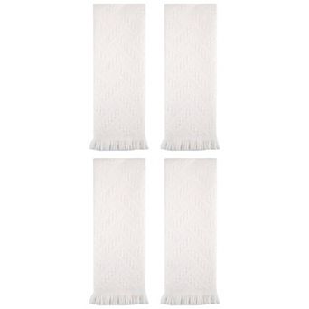 4 pc acquard Pattern Boho Decorative Hand Towels, Cotton Absorbent Soft Bathroom Towel Set 13"x29"