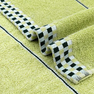 4Pcs Striped Checked and Geometric Pattern Hand Towels, Absorbent Decorative Towels 14"x30"&13"x29"