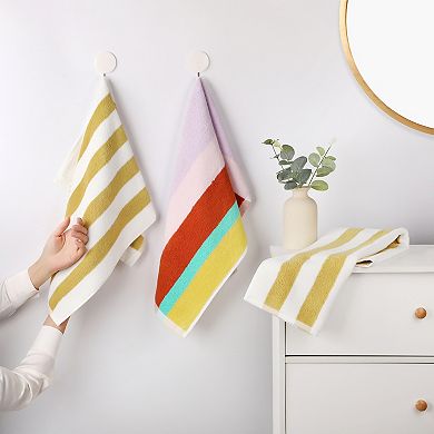 4Pcs Striped Hand Towels Set, Absorbent Soft Towel for Kitchen Spa Workout 14"x30"