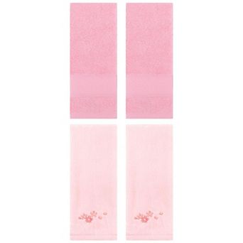 Hand Towels Set of 4 for Bathroom, Cotton Soft Absorbent Bathroom Decorative Towels 14"x30"&13"x29"