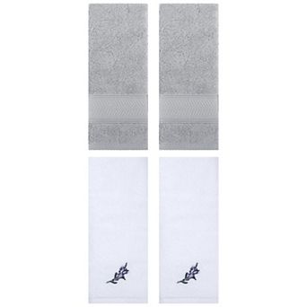 Hand Towels Set of 4 for Bathroom, Cotton Soft Absorbent Bathroom Decorative Towels 14"x30"&13"x29"