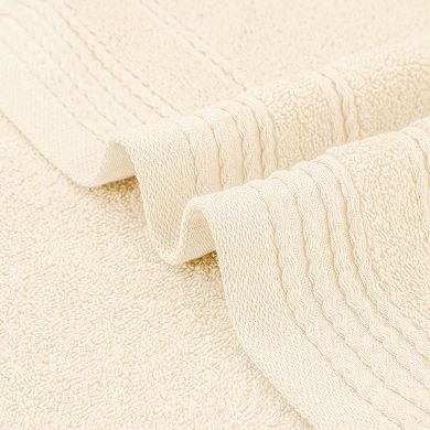 4Pcs Striped Pattern Hand Towels Set, Comfort and Quick Drying Towel for Bathroom, Gym 14"x30"