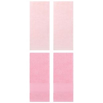 4 pc Striped Pattern Hand Towels Set, Comfort and Quick Drying Towel for Bathroom, Gym 14"x30"