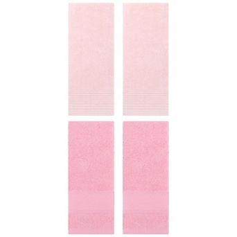 4 pc Striped Pattern Hand Towels Set, Comfort and Quick Drying Towel for Bathroom, Gym 14"x30"