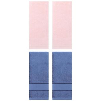 4 pc Striped Pattern Hand Towels Set, Comfort and Quick Drying Towel for Bathroom, Gym 14"x30"
