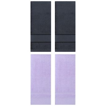 4 pc Striped Pattern Hand Towels Set, Comfort and Quick Drying Towel for Bathroom, Gym 14"x30"