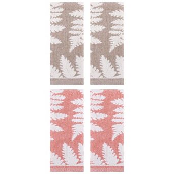 4 pc Leaves Pattern Hand Towels Soft Absorbent Decorative Hand Towel for Decor 13"x29"