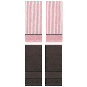 4 pc Hand Towels for Bath, Cotton Soft Absorbent Bathroom Decorative Towels 14"x30"&13"x29"