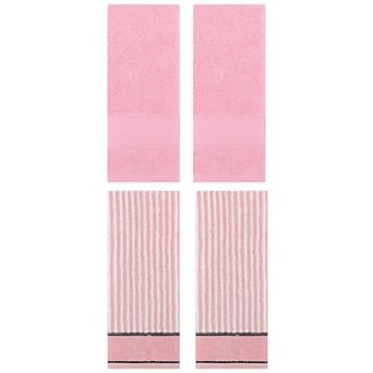 4 pc Hand Towels for Bath, Cotton Soft Absorbent Bathroom Decorative Towels 14"x30"&13"x29"