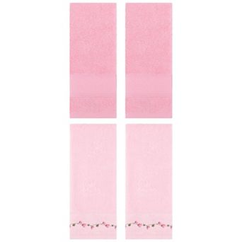 Hand Towels Set of 4 for Bathroom, Soft Absorbent Bathroom Decorative Towels 14"x30"&13"x29"