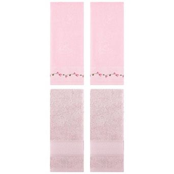 Hand Towels Set of 4 for Bathroom, Soft Absorbent Bathroom Decorative Towels 14"x30"&13"x29"