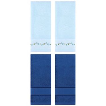 Hand Towels Set of 4 for Bathroom, Soft Absorbent Bathroom Decorative Towels 14"x30"&13"x29"