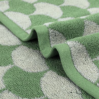 4Pcs Hand Towels, Geometric and Leaves Pattern Absorbent Soft Decorative Hand Towel 13"x29"