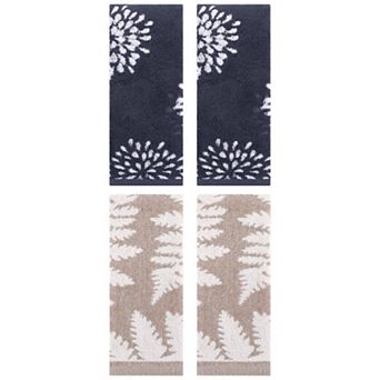 4 pc Soft Absorbent Decorative Hand Towel Set for Bathroom Kitchen Decor 14"x30"&13"x29"