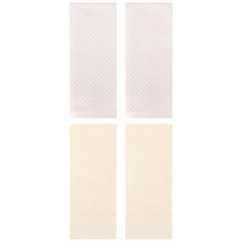 4 pc Striped Pattern Hand Towels Set, Comfort and Quick Drying Towel for Bathroom 14"x30"