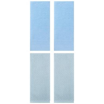4 pc Striped Pattern Hand Towels Set, Comfort and Quick Drying Towel for Bathroom 14"x30"