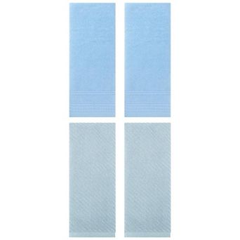 4 pc Striped Pattern Hand Towels Set, Comfort and Quick Drying Towel for Bathroom 14"x30"