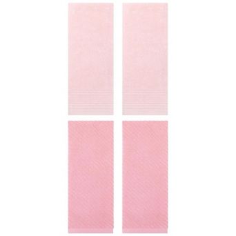 4 pc Striped Pattern Hand Towels Set, Comfort and Quick Drying Towel for Bathroom 14"x30"