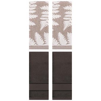 Hand Towels Set of 4 for Bathroom, Cotton Absorbent Bathroom Decorative Towels 14"x30"&13"x29"