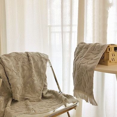 4Pcs Jacquard and Geometric Pattern Boho Decorative Hand Towels, Cotton Soft Towels 14"x30"&13"x29"