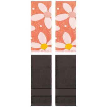 Hand Towels Set of 4 for Bath, Cotton Soft Absorbent Bathroom Decorative Towels 14"x30"&13"x29"