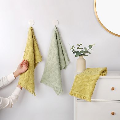 4Pcs Jacquard and Geometric Pattern Boho Decorative Hand Towels, Soft Hand Towel Set 14"x30"&13"x29"