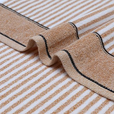 4Pcs Striped and Floral Pattern Bathroom Hand Towels, 13"x29" Soft Absorbent Hand Towel Set