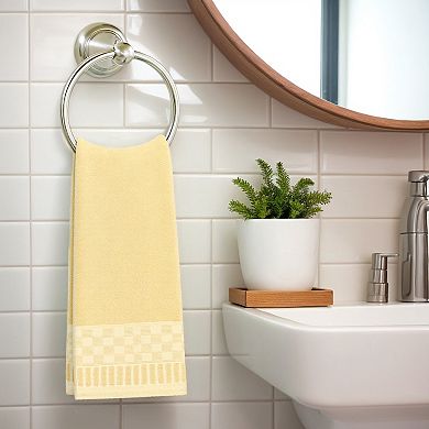 4Pcs Plaid Pattern and Solid Striped Decorative Hand Towels Set, Highly Absorbent Towels 14"x30"