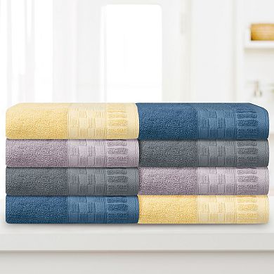 4Pcs Plaid Pattern and Solid Striped Decorative Hand Towels Set, Highly Absorbent Towels 14"x30"