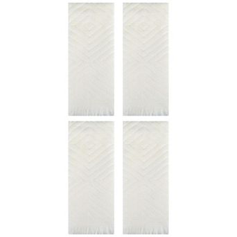 Cotton Hand Towels for Bathroom Set of 4, Geometric Patterns Soft and Absorbent Towels 13"x29"