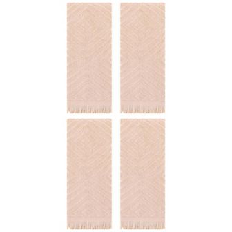 Cotton Hand Towels for Bathroom Set of 4, Geometric Patterns Soft and Absorbent Towels 13"x29"