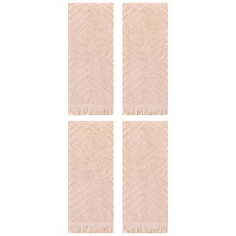 Cotton Hand Towels for Bathroom Set of 4, Geometric Patterns Soft and Absorbent Towels 13"x29"