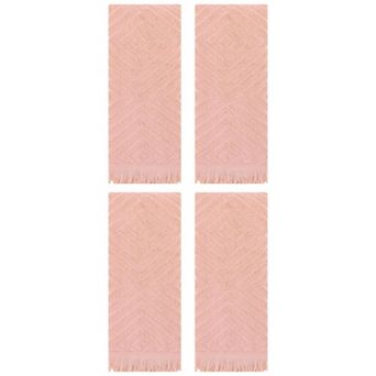 Cotton Hand Towels for Bathroom Set of 4, Geometric Patterns Soft and Absorbent Towels 13"x29"