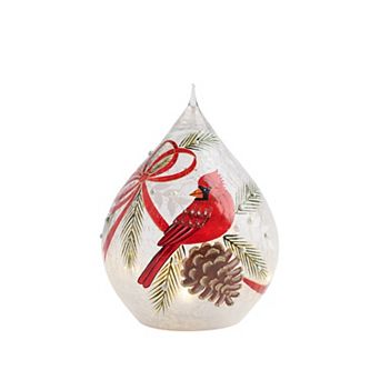 Studio 66 Wrapped in Ribbon Teardrop LED Lighting with Cardinal Design Table Decor