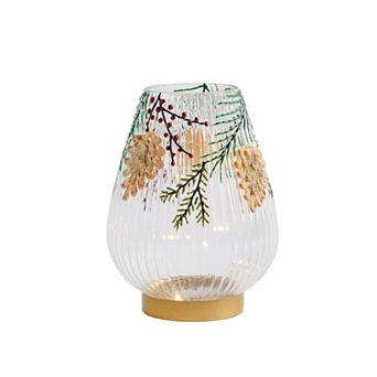 Studio 66 Evergreen & Gold Hurricane Candle Holder