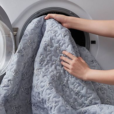 Madison Park Fern 3-pc. Ruffle Printed Quilt Set