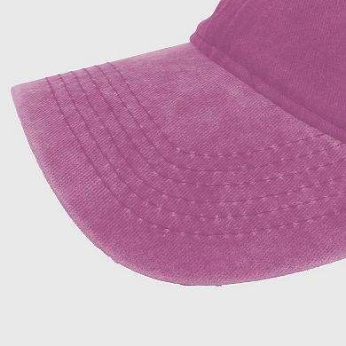 Women's Vintage Washed Baseball Cap with Lemon Embroidery